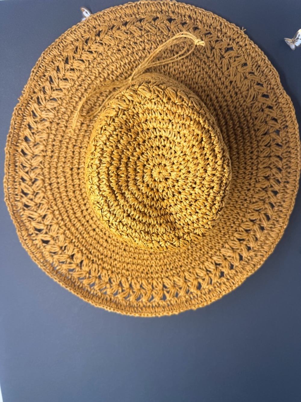 Scala Hand-Crocheted Sun Hat in Mustard